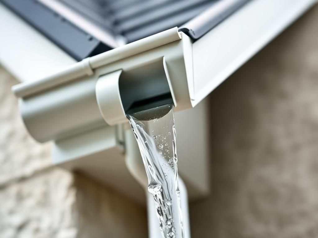 Clean gutter and downpipe flowing freely after professional cleaning